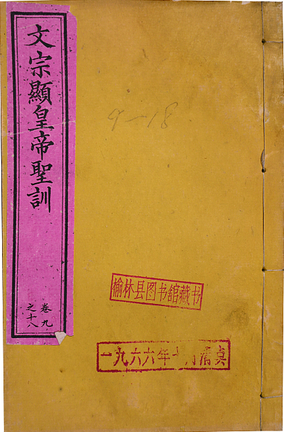 大清文宗協天翊運執中垂謨懋德振武聖孝淵恭端仁寬敏顯皇帝聖訓一百一十卷